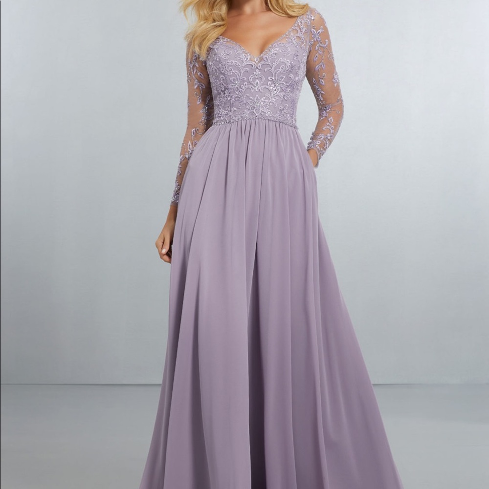 Morilee chiffon bridesmaid dress style 21561 in the color Spice